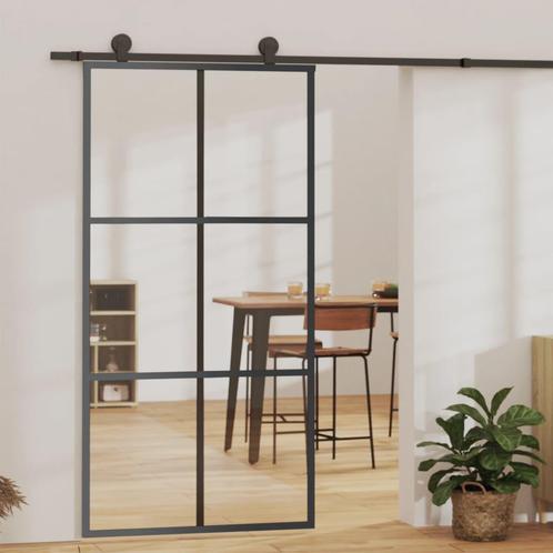 vidaXL Schuifdeur met beslag 102x205 cm aluminium en, Doe-het-zelf en Verbouw, Deuren en Horren, Nieuw, Verzenden