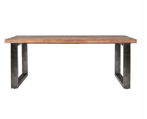 Eettafel mango massief met metalen poot | Eleonora - 160x90, Huis en Inrichting, Tafels | Eettafels, Nieuw, Ophalen of Verzenden