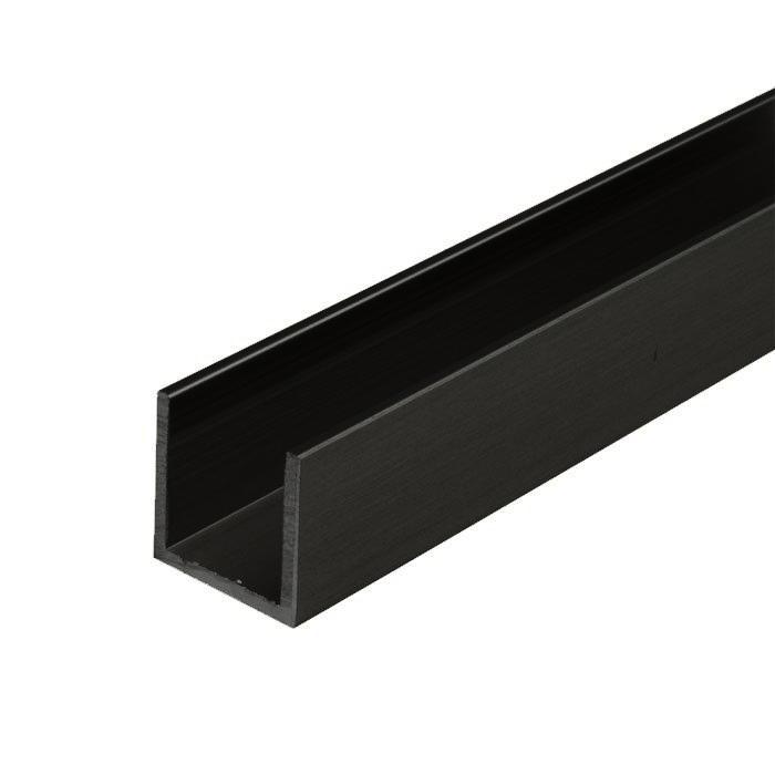 Aluminium U-profiel 20x20x20x2-Zwart-2500 mm, Huis en Inrichting, Badkamer | Complete badkamers, Nieuw, Ophalen of Verzenden