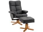 HOMdotCOM Relaxfauteuil Met Hocker En Ligfunctie - Zwart -, Verzenden, Nieuw