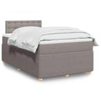 vidaXL Boxspring met matras stof taupe 120x200 cm, Verzenden, Nieuw, Twijfelaar, 120 cm