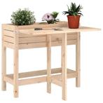 vidaXL Plantenbak met inklapbaar tafelblad massief, Verzenden, Nieuw, Hout