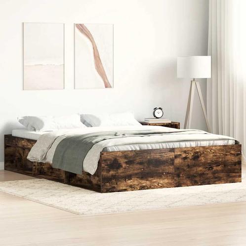 vidaXL Bedframe gerookt eikenkleurig 120x190 cm, Huis en Inrichting, Slaapkamer | Bedden, 120 cm, 190 cm of minder, Bruin, Twijfelaar