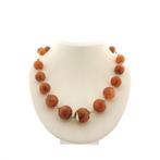 Carneool kralen ketting op goud geregen, Gebruikt, Overige kleuren, Ophalen of Verzenden, Met edelsteen