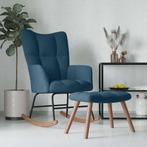 vidaXL Schommelstoel met krukje blauw fluweel, Verzenden, Nieuw