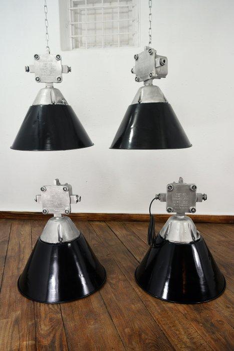 Plafondlamp (4) - Aluminium, Glas, Staal, Antiek en Kunst, Antiek | Wandborden en Tegels