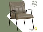 Leren fauteuil Beam - Vintage Stone (grijs), Huis en Inrichting, Fauteuils, Nieuw, Ophalen of Verzenden, Leer, 75 tot 100 cm