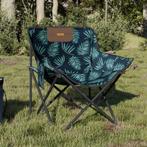 vidaXL Campingstoelen 2 st met vakje inklapbaar bladprint, Verzenden, Nieuw, Metaal