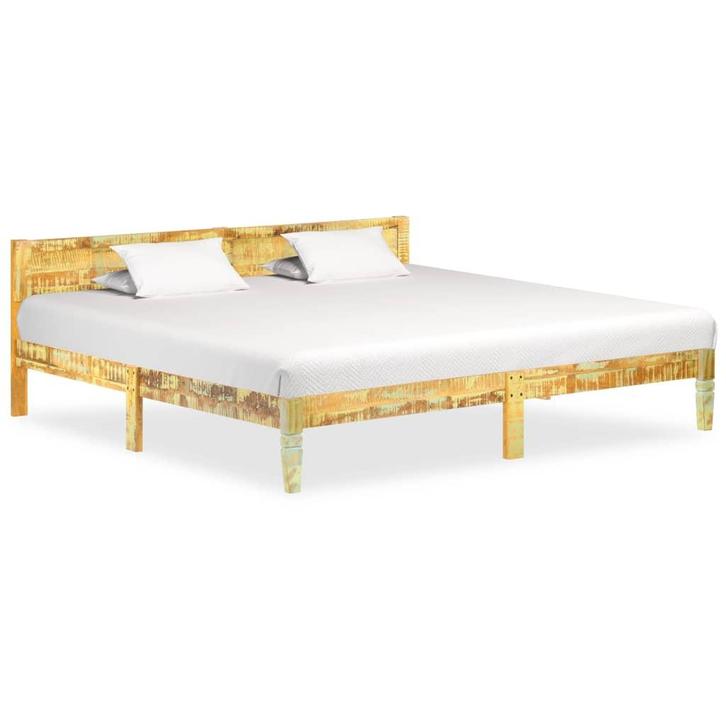 vidaXL Bedframe massief gerecycled hout 200x200 cm, Huis en Inrichting, Slaapkamer | Bedden, Overige maten, 200 cm, Bruin, Tweepersoons