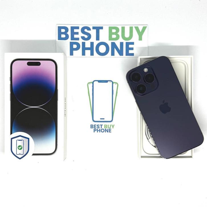 iPhone 14 Pro 128GB paars /krasvrij /100% batt /garantie, Telecommunicatie, Mobiele telefoons | Apple iPhone, Zonder abonnement