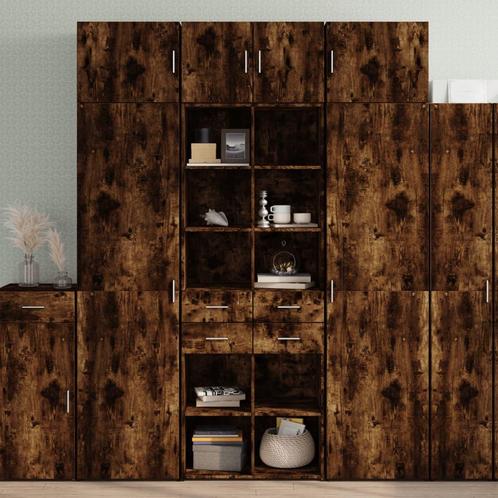 vidaXL Opbergkast 70x42,5x225 cm bewerkt hout gerookt, Huis en Inrichting, Kasten | Buffetkasten, 50 tot 75 cm, Nieuw, Overige houtsoorten