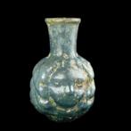 Oud-Romeins Glas Janus hoofd fles, Antiek en Kunst