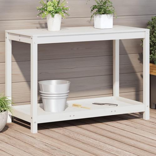 vidaXL Oppottafel met schap 108x50x75 cm massief grenenhout, Tuin en Terras, Overige Tuin en Terras, Nieuw, Verzenden