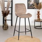40% Korting: Velvet barkruk Toby taupe 71 cm, Ophalen, Zo goed als nieuw