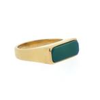 Gouden ring met jade, Gebruikt, Overige kleuren, Ophalen of Verzenden, 17 tot 18