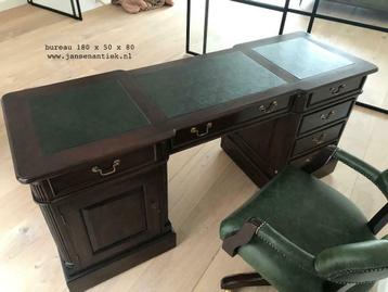VERKOOP mahonie noten teak chesterfield bureau nu v.a. €750
