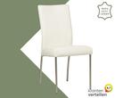 Leren eetkamerstoel Comfort - Toledo Bianco (gebroken wit), Huis en Inrichting, Stoelen, Wit, Nieuw, Leer, Ophalen of Verzenden