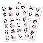 Stickers 2 Vellen - Panda - Bamboe & Roze Hart & Toverstaf S, Ophalen of Verzenden, Nieuw