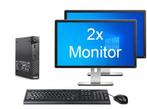 Lenovo ThinkCentre M93p Tiny i5 4e Gen incl. 2 Monitoren + 2, Computers en Software, Desktop Pc's, 8 GB, 120 GB, Nieuw, Ophalen of Verzenden