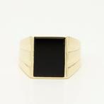 Ring - 14 karaat Geel goud - Onyx, Sieraden, Tassen en Uiterlijk, Nieuw