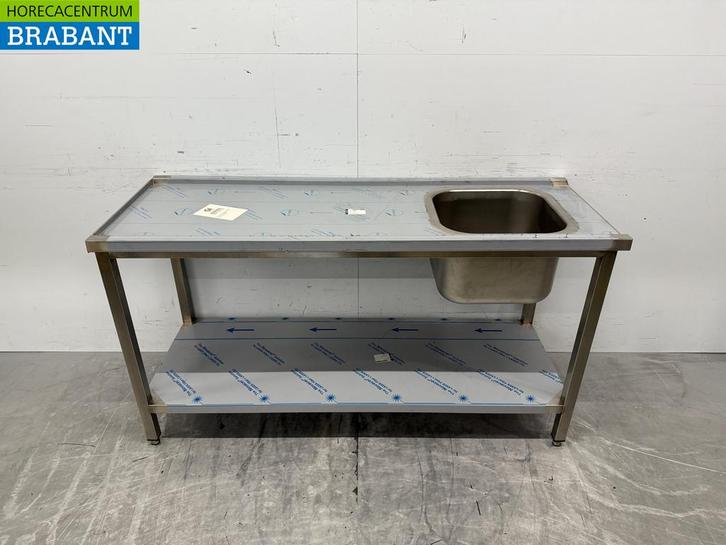 RVS Aanvoertafel tbv doorschuifvaatwasser 160 cm Horeca, Zakelijke goederen, Horeca | Keukenapparatuur, Nieuw zonder verpakking