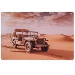 Metalen Plaatje - Willy Jeep Woestijn - 20x30cm NIEUW, Ophalen of Verzenden, Nieuw