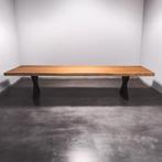 Boomstamtafel, Eettafel 370x115massief hardhout, metaalpoot, 200 cm of meer, Nieuw, Robuust Modern, 100 tot 150 cm