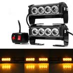 ORANJE bumper flitser 4 LED 12 Volt - Complete Set - Zwart, Auto diversen, Ophalen of Verzenden