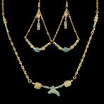 Oud-Romeins Halsketting en Oorbellen met Romeinse glas, Sieraden, Tassen en Uiterlijk, Antieke sieraden