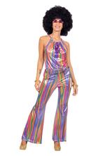 Disco Catsuit Regenboog Shine Dames, Kleding | Dames, Ophalen of Verzenden, Nieuw