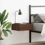 vidaXL Nachtkastje zwevend 40x30x15 cm bewerkt hout bruin, Minder dan 45 cm, Verzenden, Nieuw, Minder dan 55 cm