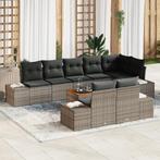 vidaXL 9-delige Tuinbankenset met kussens poly rattan, Verzenden, Nieuw, Rotan