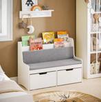 Kinderbank met Boekenplank en Verrijdbare Opbergdozen, Verzenden, Nieuw