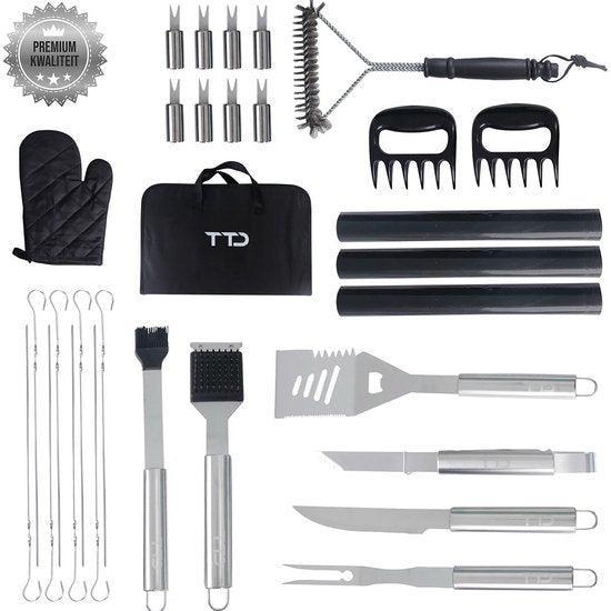 2dekans | TTD® Premium BBQ Accesoires Set 30-delig - BBQ, Tuin en Terras, Barbecue-accessoires, Zo goed als nieuw, Ophalen of Verzenden