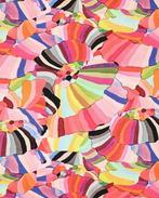 Tricot/Jersey Katoen Regenboog Bloemen, Nieuw, Overige kleuren