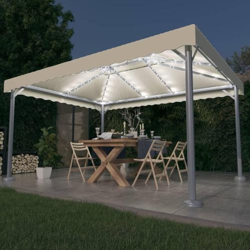 vidaXL Prieel met LED-lichtslinger 400x300 cm aluminium, Tuin en Terras, Partytenten, Nieuw, Verzenden