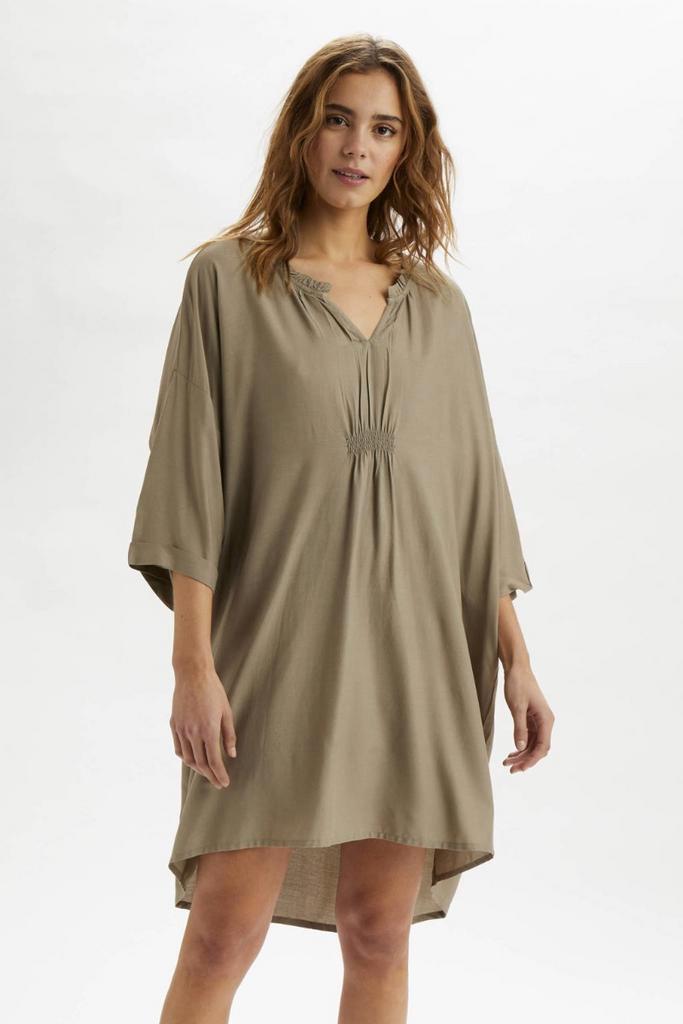 Cream jurk met ruches groen (Mooi & Gezond), Sieraden, Tassen en Uiterlijk, Uiterlijk | Lichaamsverzorging, Nieuw, Verzenden