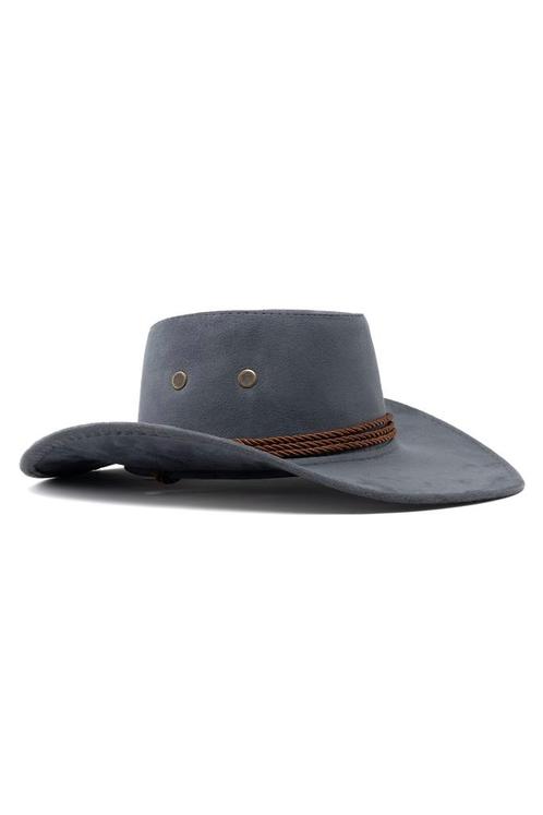 Cowboyhoed Grijs Suede Grijze Suedelook Cowboy Western Hoed, Kleding | Heren, Carnavalskleding en Feestkleding, Nieuw, Overige maten