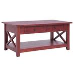 vidaXL Salontafel 100x55x46 cm massief mahoniehout bruin, Huis en Inrichting, 100 tot 150 cm, Verzenden, Nieuw, 50 tot 100 cm