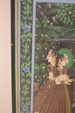 Wanddecoratie - 2 zijden schilderijen uit India, Antiek en Kunst, Kunst | Niet-Westerse kunst