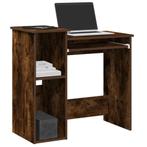 vidaXL Bureau met schappen 84x40x78 cm bewerkt hout gerookt, Huis en Inrichting, Bureaus, Verzenden, Nieuw