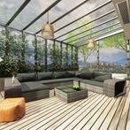 vidaXL 10-delige Loungeset met kussens poly rattan grijs, Meer dan 8 zitplaatsen, Nieuw, Loungeset, Verzenden