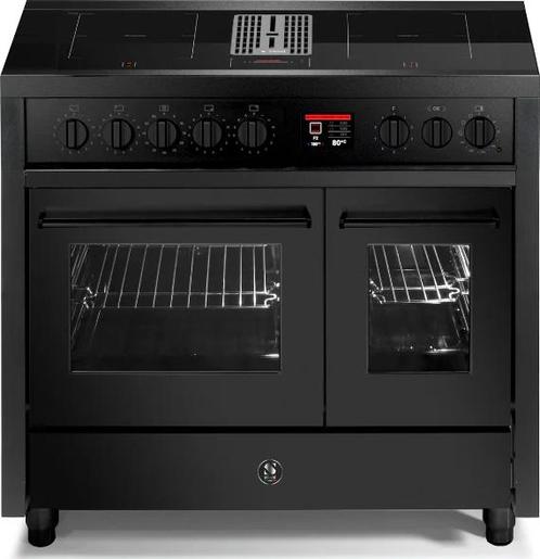 Steel EQ10FF-4FIKW NF inductie fornuis met afzuiging - mat z, Witgoed en Apparatuur, Fornuizen, 60 cm of meer, Vrijstaand, 5 kookzones of meer
