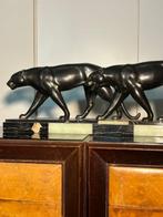 sculptuur, Coppia pentere art deco - 22 cm - Brons, Marmer -