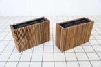 Set Van Twee Houten Plantenbakken Met Verticale Lamellen, Ophalen of Verzenden, Nieuw