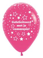 Ballonnen Communie Stars Fuchsia 30cm 25st, Hobby en Vrije tijd, Nieuw, Verzenden