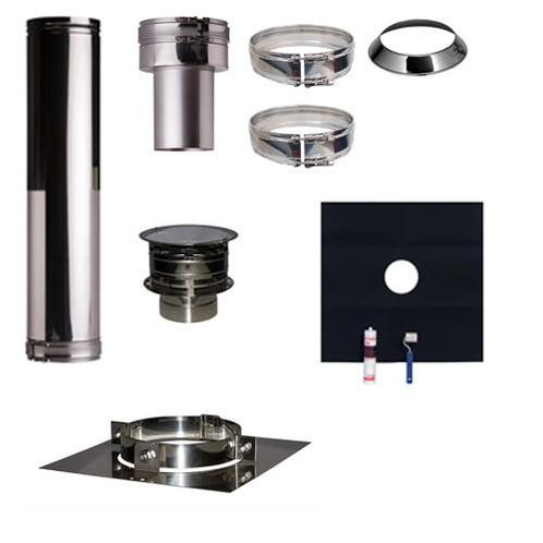 Set EPDM Profi-Line Ø150mm met verloop EW-DW en vloersteun, Huis en Inrichting, Kachels, Vrijstaand, Nieuw, Hout, Ophalen of Verzenden