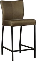 Leren barkruk laag - Rancho Leer Green - Zwart, Huis en Inrichting, Stoelen, Nieuw, Leer, Ophalen of Verzenden, Eén
