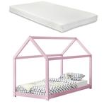 Kinderbed huisbed 200x90 met matras roze, Nieuw, Verzenden