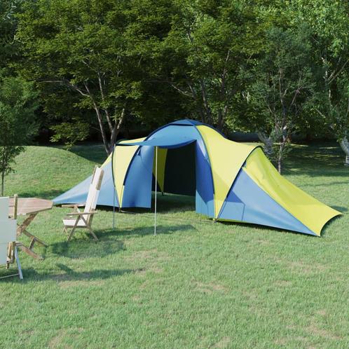 vidaXL Tent 6-persoons blauw en geel, Caravans en Kamperen, Tenten, Nieuw, tot en met 2, Verzenden